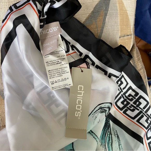 Chico’s Scarf Flower Print - Picture 4 of 6